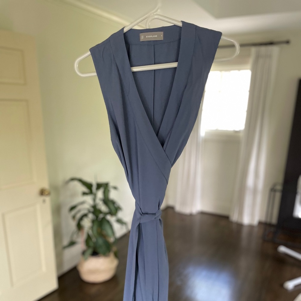 Everlane Japanese GoWeave Wrap Dress in Blue